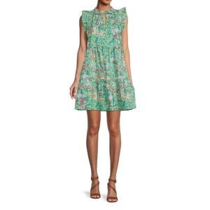 NWT WOMENS TIME AND TRU WOVEN FLUTTER SLEEVE DRESS SIZE M